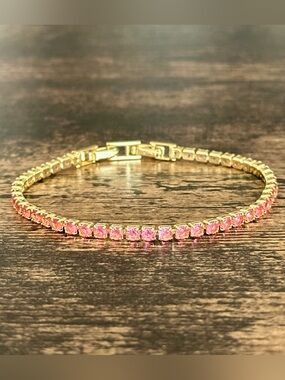 Pink Stone Tennis Bracelet